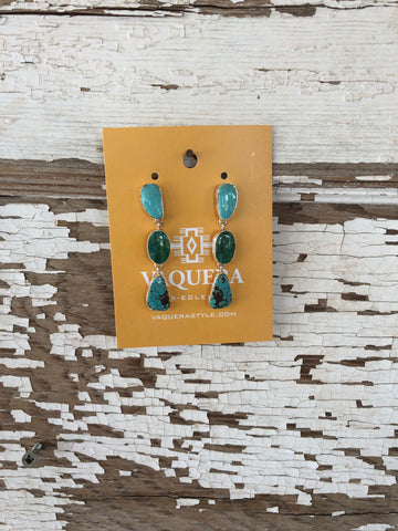 Multi turquoise linear earrings
